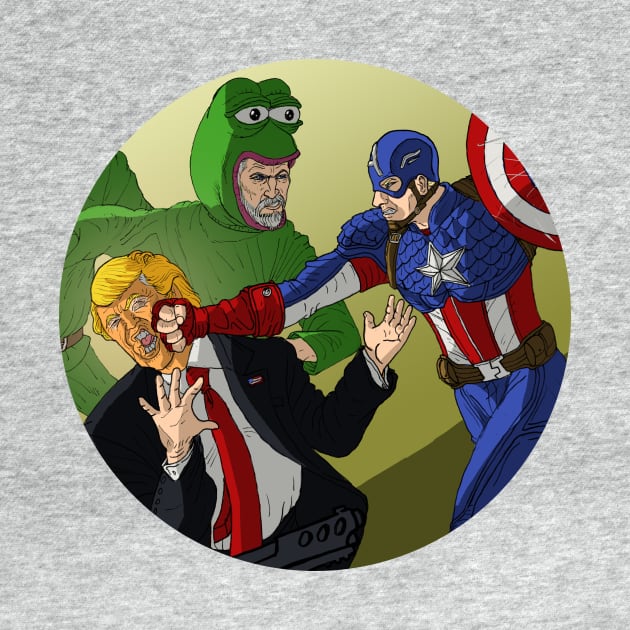 Cap Punching Trump by Spearhafoc